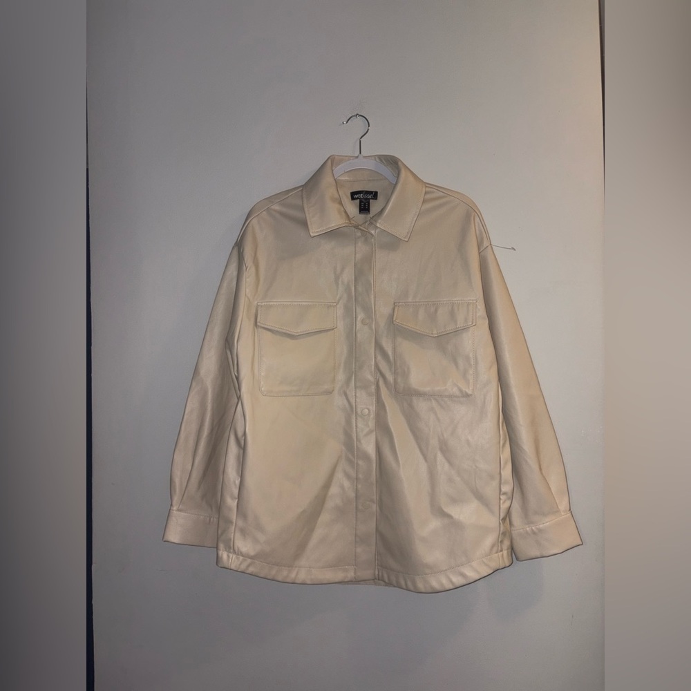 Wet Seal | Cream Pleather Jacket